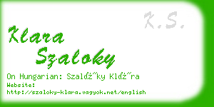 klara szaloky business card